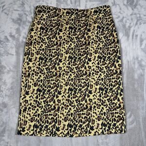 J. Crew No. 2 Pencil Skirt Leopard Print Size 4